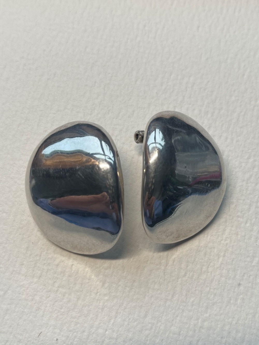 Mirror Finish Silver Earrings